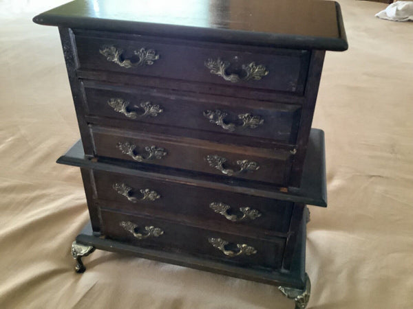 Vintage Musical music chest Dresser Jewelry Box 5 drawers dresser wood wardrobe