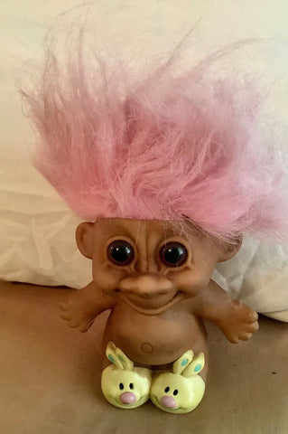 Russ Troll Doll Tall Bunny shoes slippers pink hair