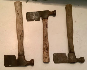 Lot 3 Vintage PLUMB Carpenter Roofing Axe Hatchet Hammer Old Tool Wood Handle