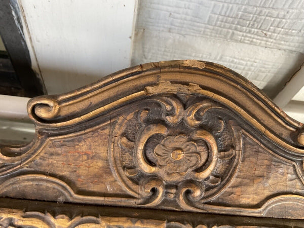 90cm. Large Wood Mirror Frame Flower Hand Carving Vintage Wall Mount Home Décor
