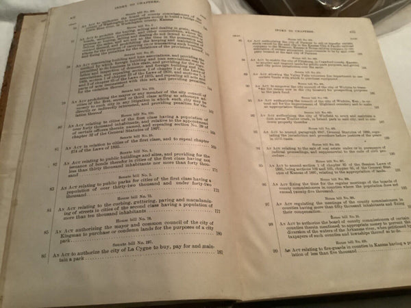 Antique  State of Kansas: Session Laws of 1893  law book State Property