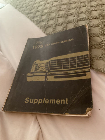 1975 Ford Car Shop Manual Supplement vintage first printing book