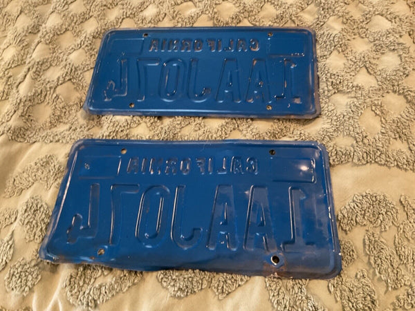 Vtg  1980s-90s DMV California License Plate matching pair