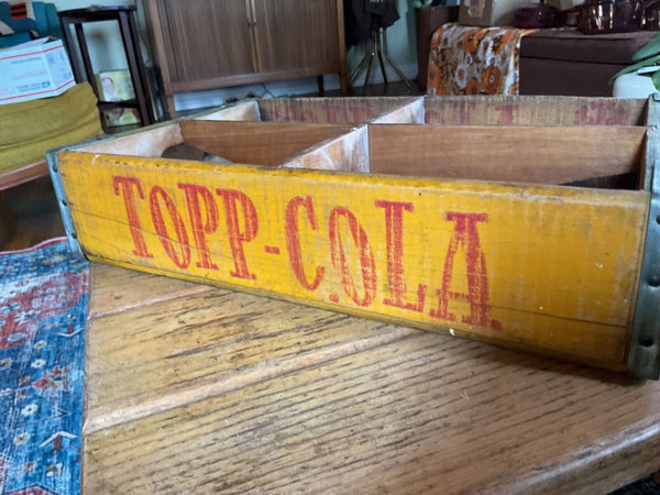 Vintage  Topp  Cola Wood wooden Storage Chest Crate Box very rare