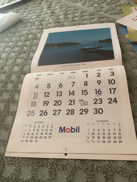 Vtg Original 1973 Mobil Oil  gas advertise company Calendar