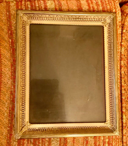 Vintage Gold Tone Metal Filigree Picture Frame fits 8x10 with Glass & Backing