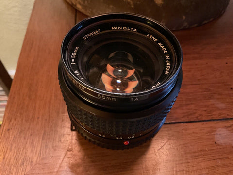 MINOLTA ROKKOR-X PG 50mm f/1.4 LENS FOR MINOLTA SR MOUNT, CAP