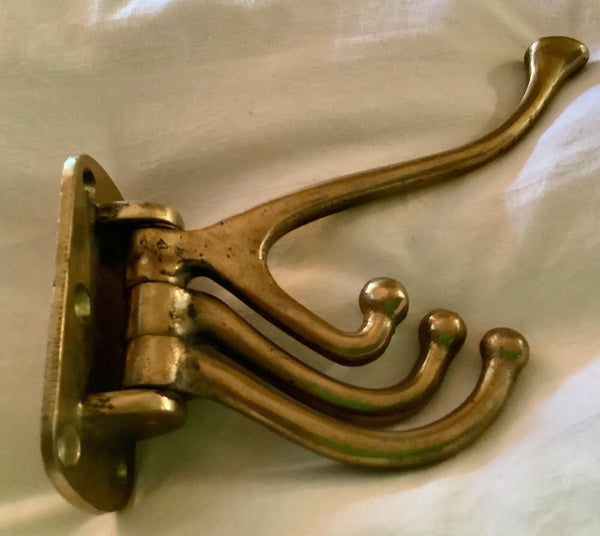 Golden Metal Brass Swinging Rotating Multi Arm Coat Hook Wall Mount