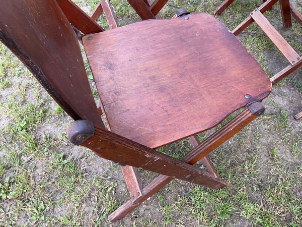 Vtg Mid Century 1940s US Norco American Seating Company Wooden Folding Chairs