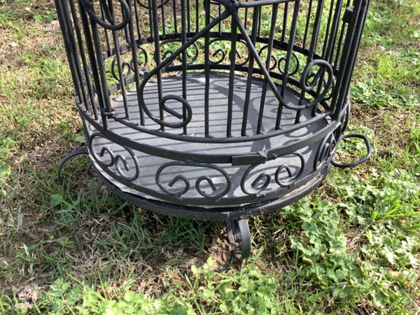 Large Vintage Domed Wrought Iron Antique Bird Cage birdcage