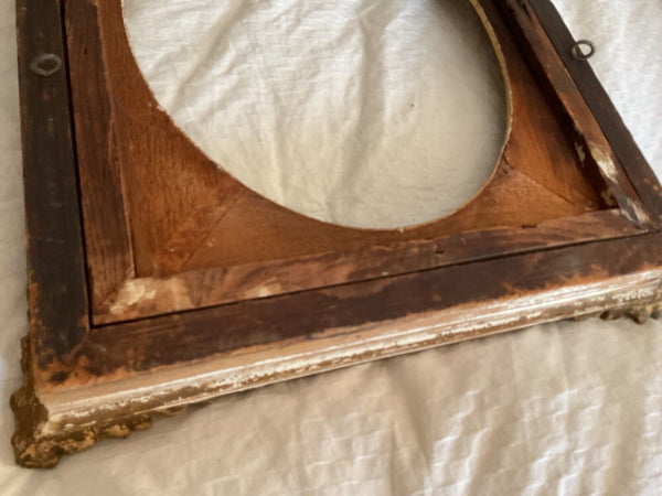Vtg antique  Gilt Gesso Gold Oval Wooden picture Frame Rectangular MCM Regency