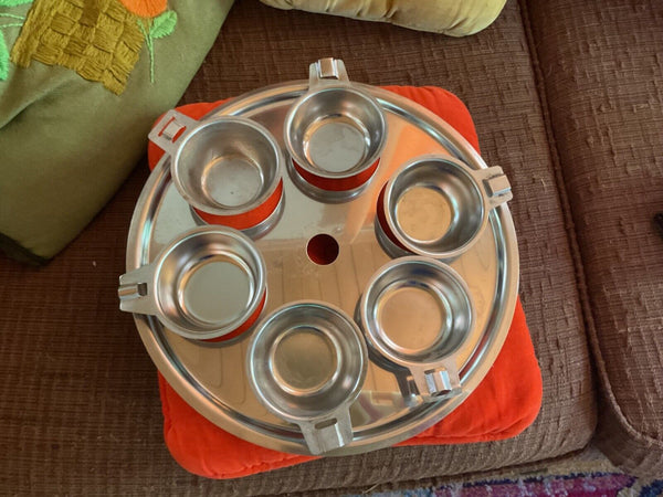 Vtg SALADMASTER USA 6-Cup Egg Poacher Set Stainless salad master