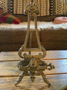 Vintage Cast Iron Ornate Easel picture painting  frame art display