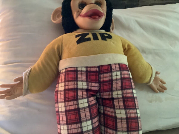 Vintage Rushton Zip Zippy Monkey Chimp Plush Doll Stuffed Animal Toy