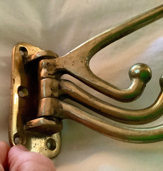 Golden Metal Brass Swinging Rotating Multi Arm Coat Hook Wall Mount