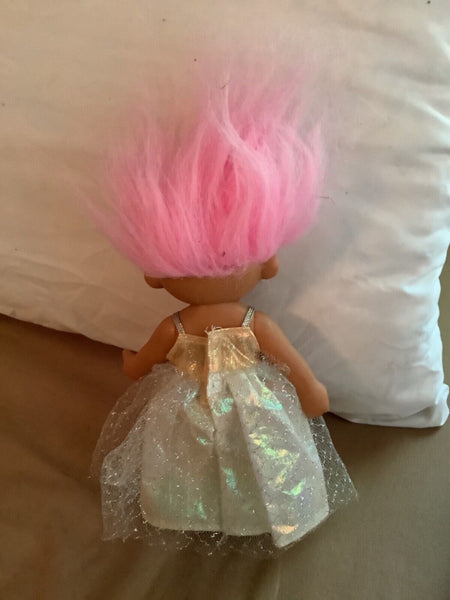 Vintage Russ Troll Doll ballerina Dress Pink Hair  Lace