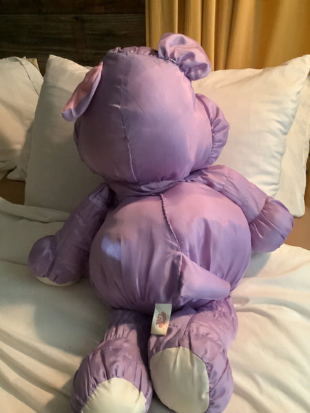 Vintage Commonwealth Jumbo Love Purple HIPPO Puffalump 28” Nylon Plush 1986