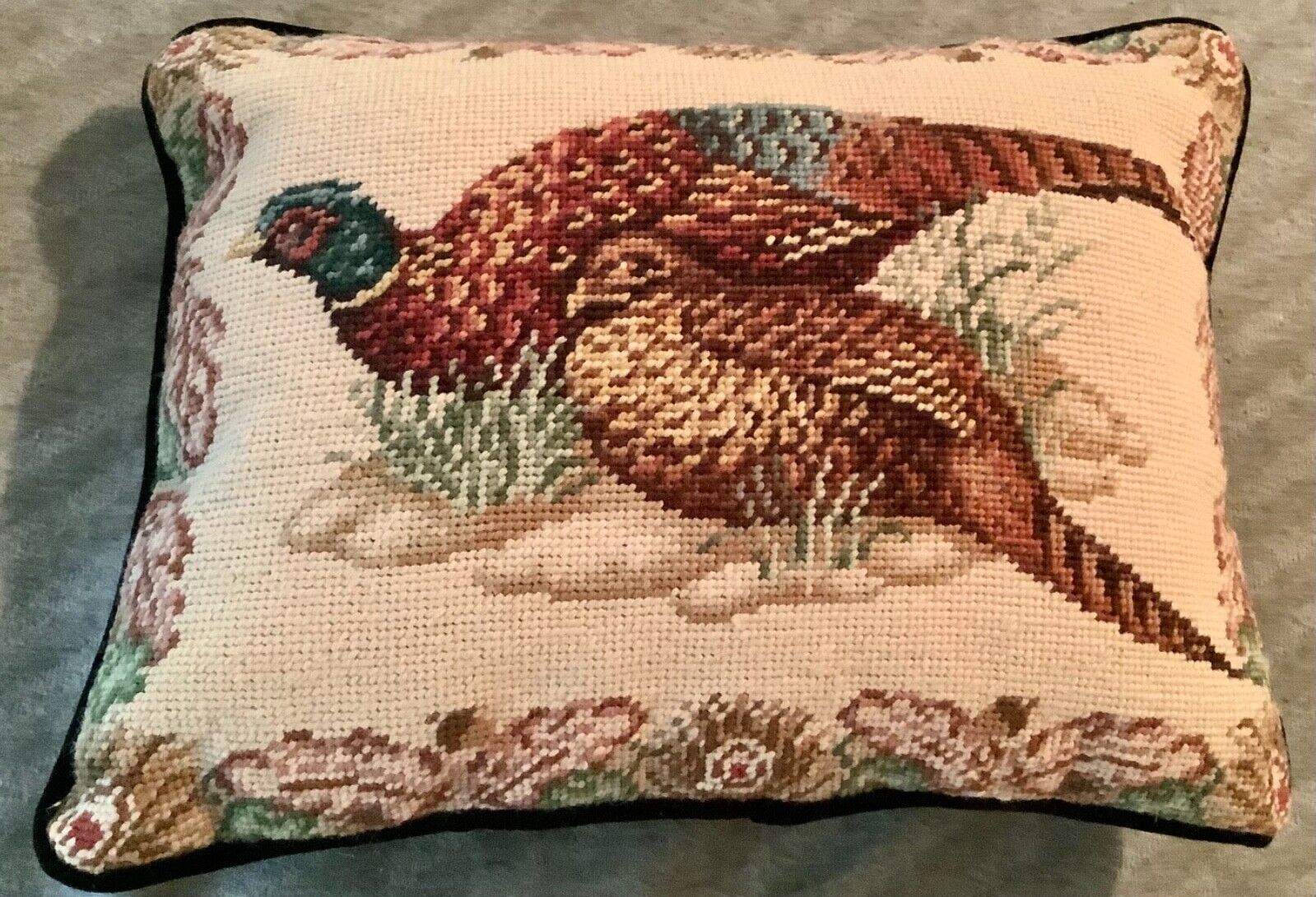 Pheasant Needlepoint Pillows