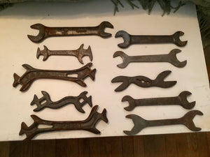 Vintage  lot 10 Open End Wrenches  Drop Forged Emerson P&O co.