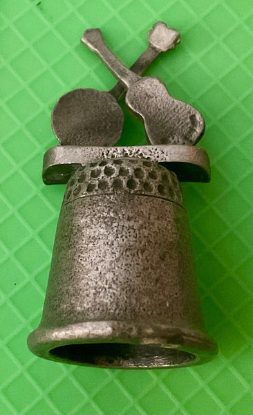 Vtg Nashville Tennessee Souvenir Pewter Thimble made in UK Music city USA