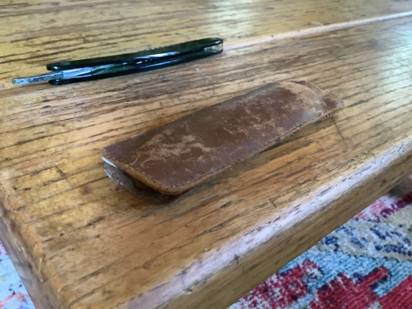 Vintage E. WECK Co. Hair Shaper Translucent Handle w/Leather Case
