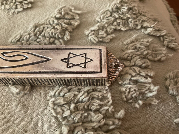 Vintage silver Star Of David  Mezuzah Case