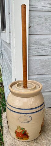 Vtg Marshall Pottery Butter Churn Crock no. 2 Farmhouse