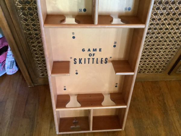 Vintage Skittles By Carrom Board game part wood wooden Only