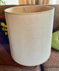 Vtg MCM mid century Drum Lamp Shade Ivory Beige nubby Floor Table