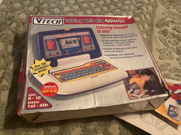 VTech Talking Whiz Kid Power Mouse Deluxe Laptop Teste , Manuals and Box