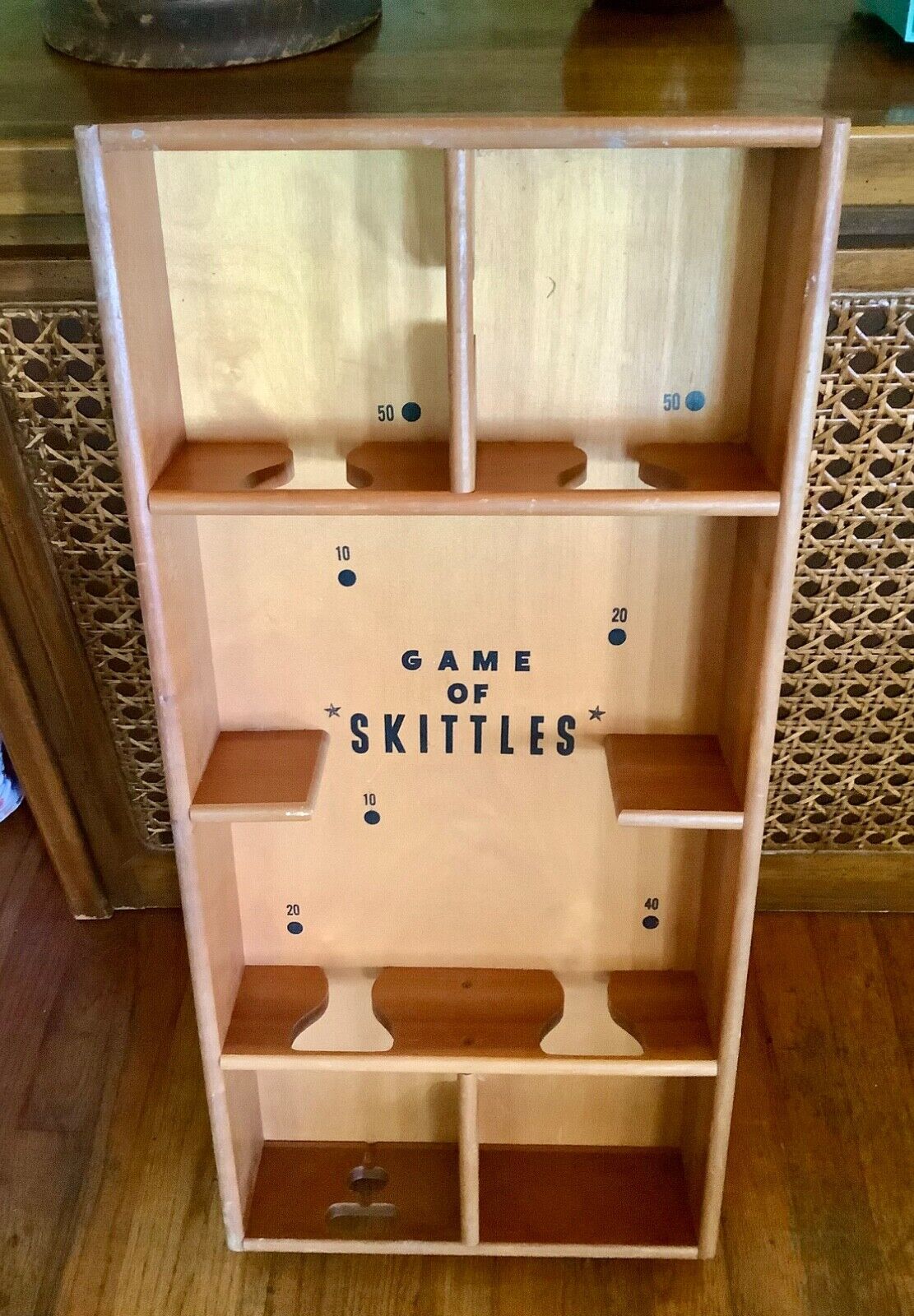 Vintage Skittles By Carrom Board game part wood wooden Only