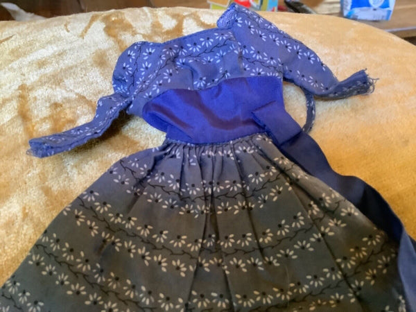 Vintage 1960 Barbie Let's Dance #978 Blue Dress with blue ribbon at waist