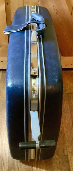 Vintage Samsonite Profile Il Hard Shell Rolling Suitcase Travel Luggage Blue key