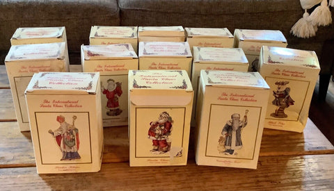 Lot of 13 The International Santa Claus Collection in boxes figurines new