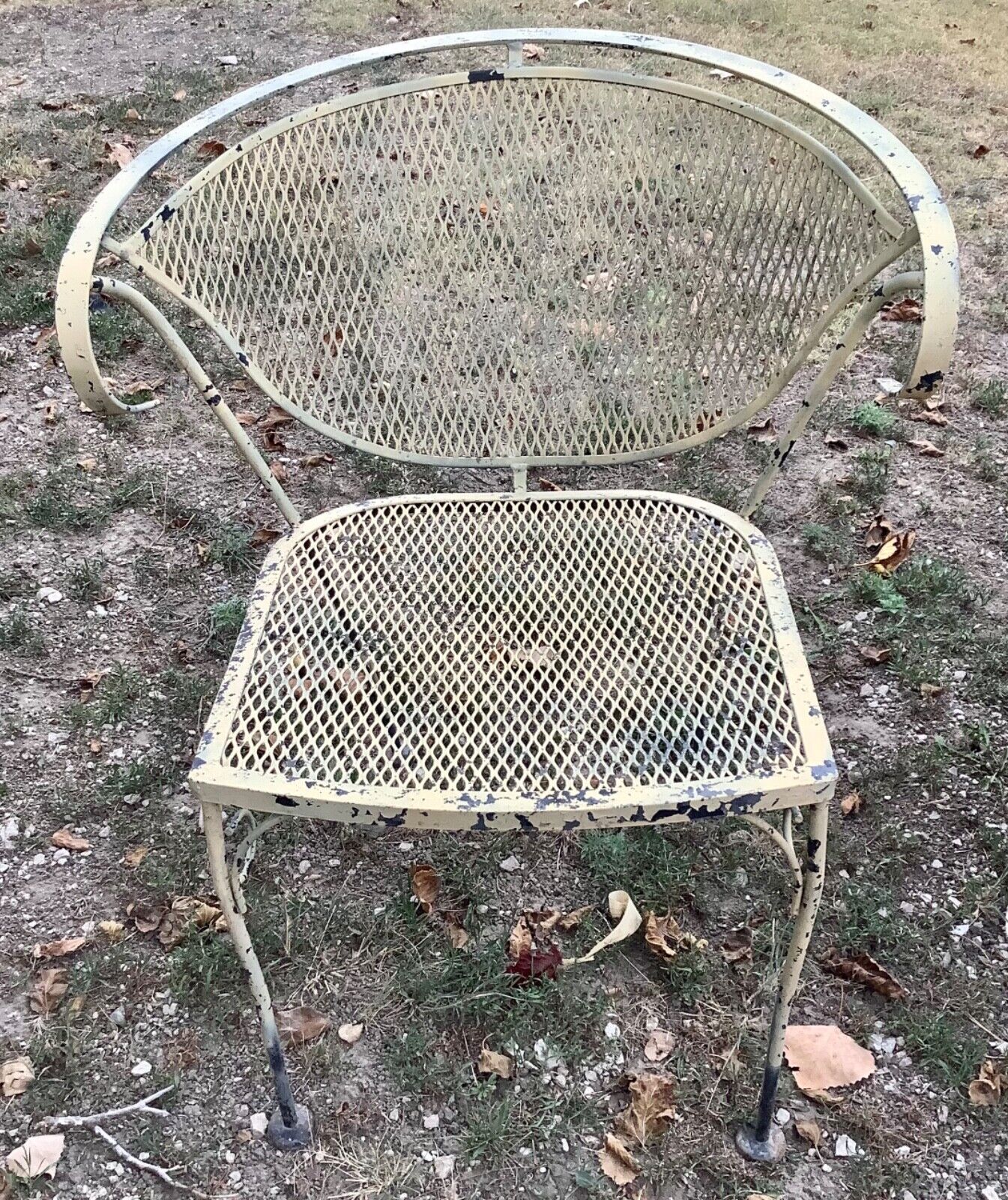 wrought iron mesh patio chairs