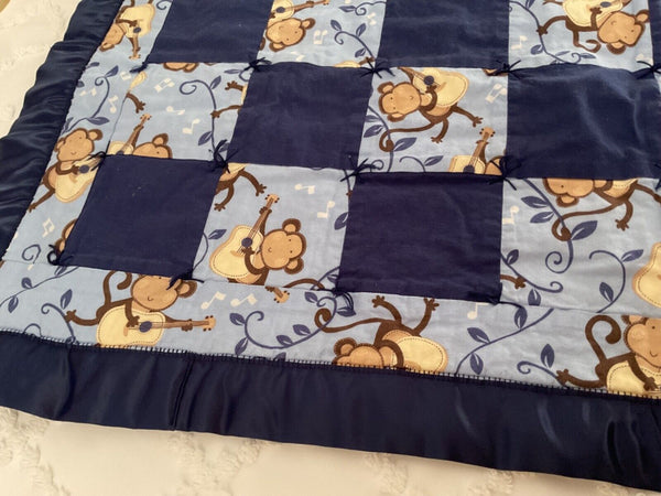 Little Monkeys Comforter Baby Blanket guitar  Hang On Wall quilt wall