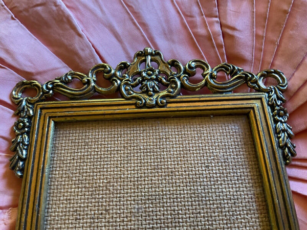 Ornate Brass Picture Frame Made in Italy Photo Hanging Vintage