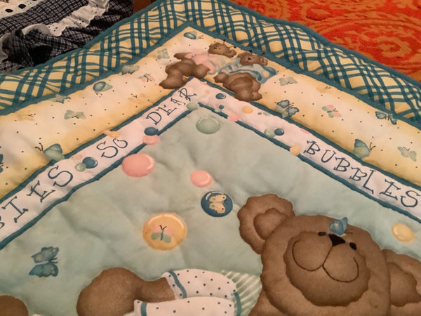 Daisy Kingdom Butterfly Bears Baby Quilt blanket