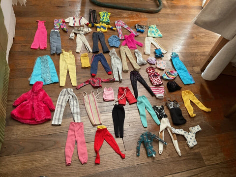 47 Unmarked Handmade Barbie Doll Fashion Clothes Lot Vintage Varied Condition