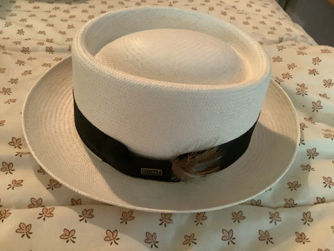 Dobbs Hat Mens Fedora Hat Black 5th Avenue NY Vintage straw vtg white