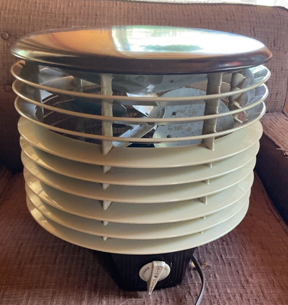 WELCH Air Flight 12-U3 Bakelite Hassock  stool Floor Fan 1950 Works 3 speed