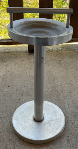 Vintage Metal  Aluminum  Ashtray Floor Smoking Stand handle