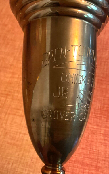 1930s Trophy cup Texas State  Championship junior doubles runner up antique