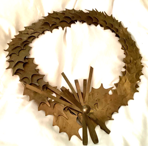 Vintage  Brass Oak leaf Leaves leaf Wreath wall decor