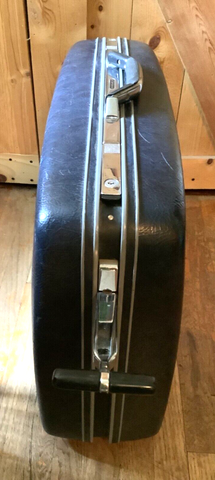 Vtg Rolling Navy Blue Samsonite 1987 Carry Pak 12 Hard Suitcase luggage with key