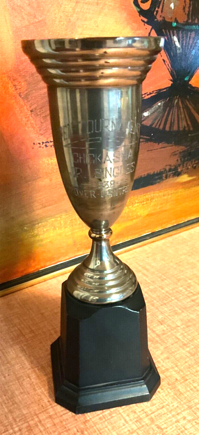 1930s Trophy cup Texas State  Championship junior doubles runner up antique