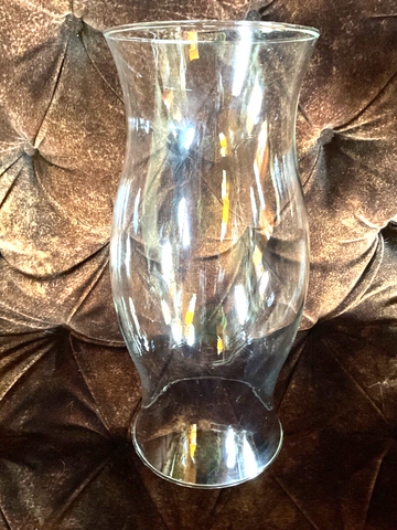 Tall Clear Glass Hurricane Candle Holder Cover Chimney Shade Vtg