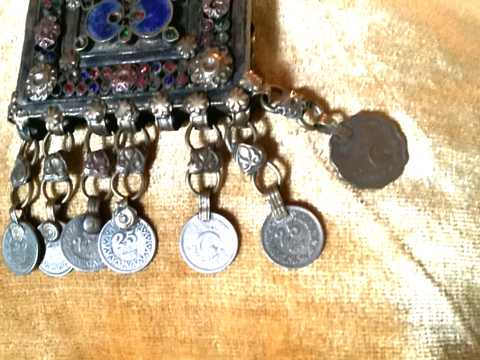 Vtg Large Prayer Box Yemeni Necklace coin