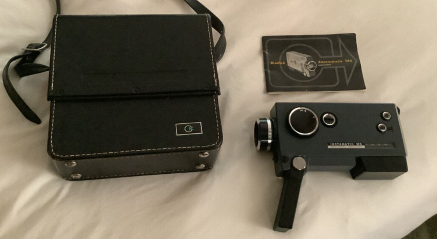 Vintage Kodak Instamatic M6 movie camera with case