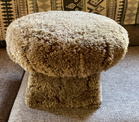 Hassock plush Mushroom Foot Stool Chair Mid Century Vintage Hippie shroom